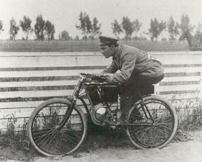 Ralph Hamlin on Orient Motorcycle