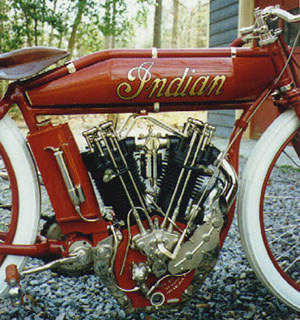 [right side
		of engine of 1915 Indian Motorcycle]