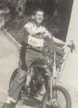 Daniel on his Whizzer 'hot rod' in 1957
