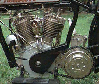 [left side of engine of 1920 Indian 