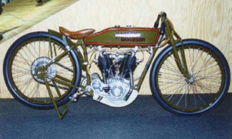 [green 1924 Harley
	Davidson 2-cam racer]