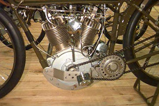 [left side of engine of 1924 Harley Davidson]